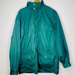 Eddie Bauer wool lined mountain parka hooded large green L vintage